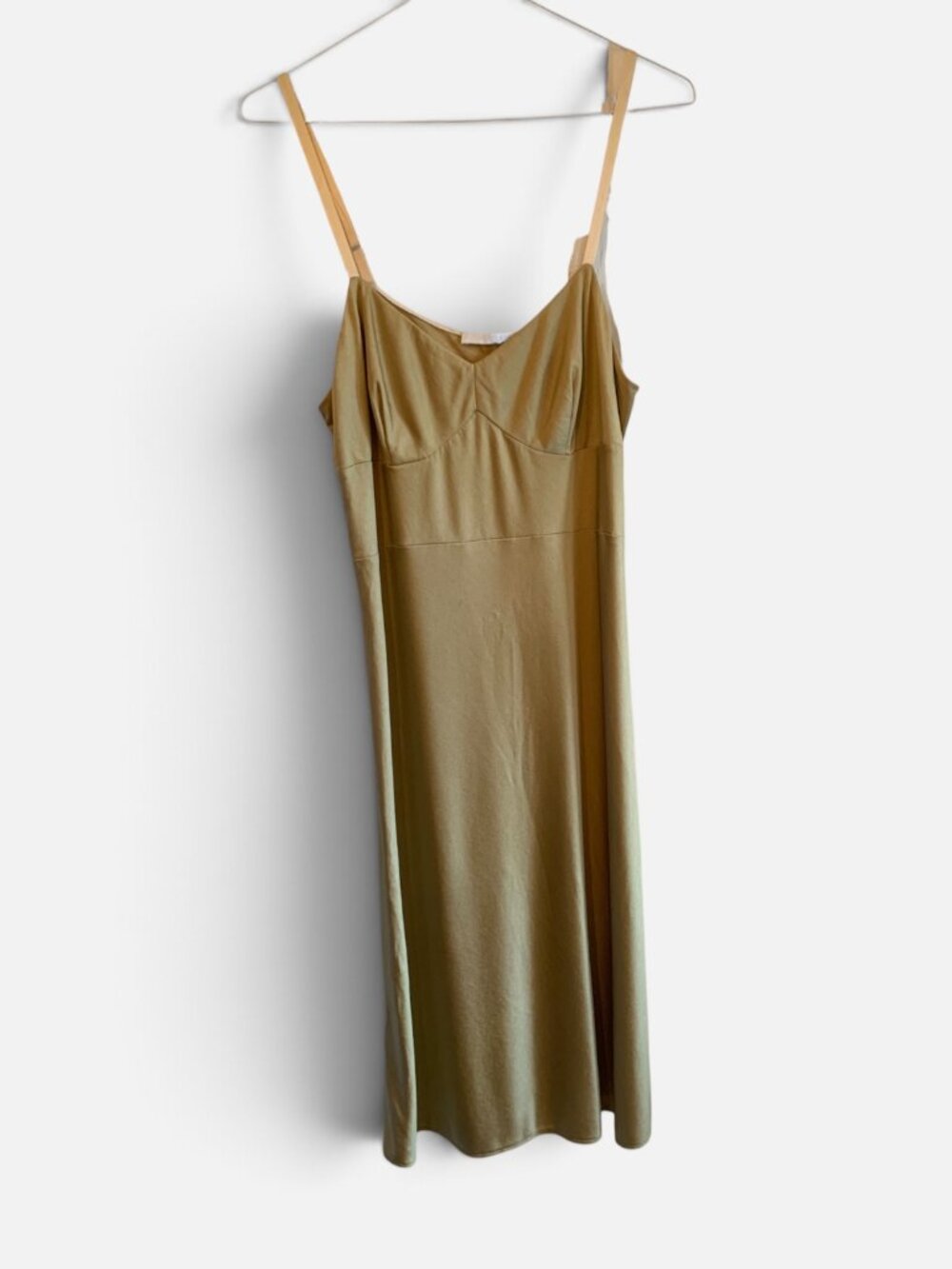 Helmut Lang Gold Jersey Slip Dress, Size S